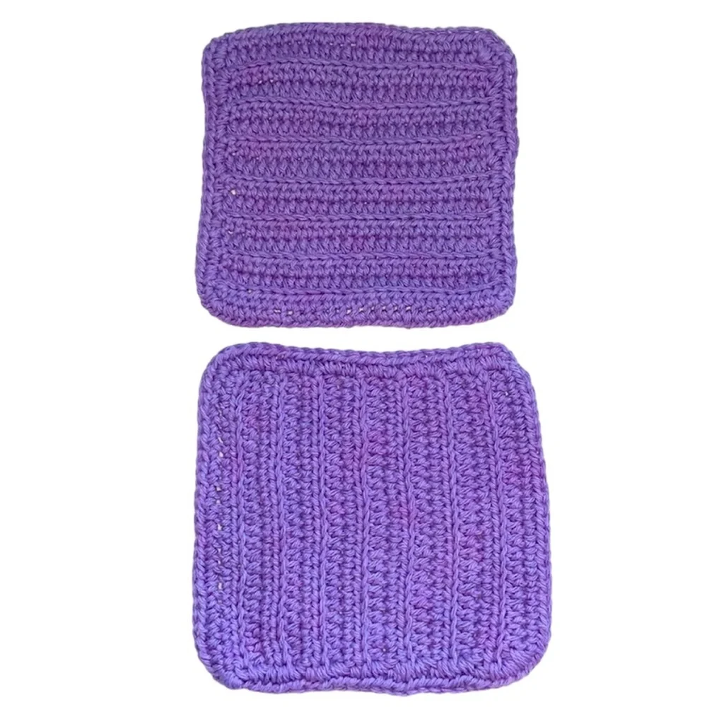 HAND CRAFTED Crochet Colorful Purple 100% Cotton AllPurpose Dish or Wash Cloths